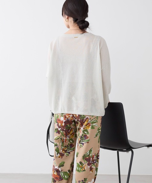 MICA&DEAL（マイカ＆ディール）の「ハイゲージボートネックルーズニットプルオーバー（ニット/セーター・レディース・グレイッシュベージュ/ブラック/キャメル・FREE）」の9枚目の写真