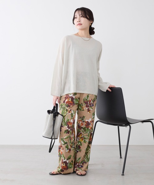 MICA&DEAL（マイカ＆ディール）の「ハイゲージボートネックルーズニットプルオーバー（ニット/セーター・レディース・グレイッシュベージュ/ブラック/キャメル・FREE）」の11枚目の写真