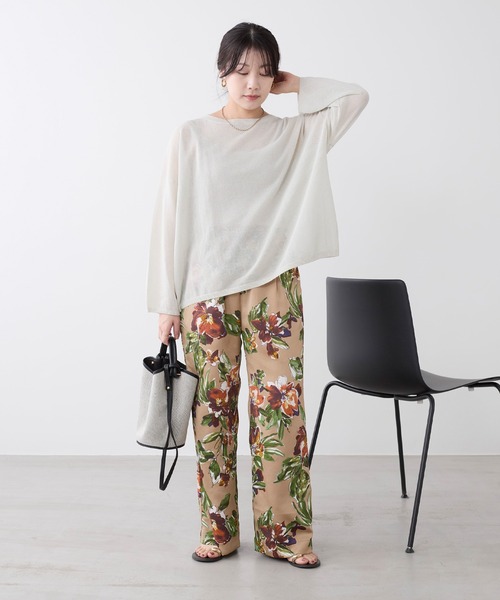 MICA&DEAL（マイカ＆ディール）の「ハイゲージボートネックルーズニットプルオーバー（ニット/セーター・レディース・グレイッシュベージュ/ブラック/キャメル・FREE）」の12枚目の写真