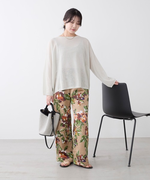 MICA&DEAL（マイカ＆ディール）の「ハイゲージボートネックルーズニットプルオーバー（ニット/セーター・レディース・グレイッシュベージュ/ブラック/キャメル・FREE）」の13枚目の写真