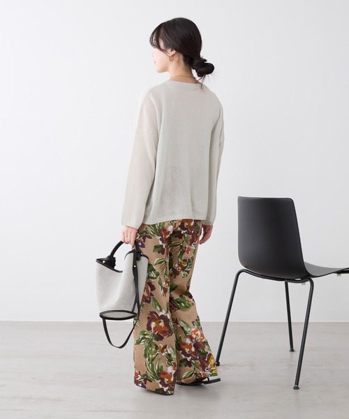 MICA&DEAL（マイカ＆ディール）の「ハイゲージボートネックルーズニットプルオーバー（ニット/セーター・レディース・グレイッシュベージュ/ブラック/キャメル・FREE）」の14枚目の写真