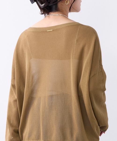 MICA&DEAL（マイカ＆ディール）の「ハイゲージボートネックルーズニットプルオーバー（ニット/セーター・レディース・グレイッシュベージュ/ブラック/キャメル・FREE）」の19枚目の写真