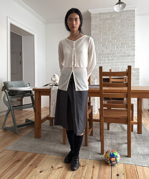 DIAGONAL(ダイアゴナル)の「TWIN LAYER KNIT TOP (ivory)(カーディガン/ボレロ・レディース・その他・FREE)」の4枚目の写真