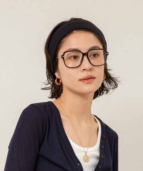 NOLLEY’S（ノーリーズ）の「【MAQWEL/マクウェル】スクエアフレームグラス（メガネ・レディース・ベージュ/ブラック・FREE）」の2枚目の写真