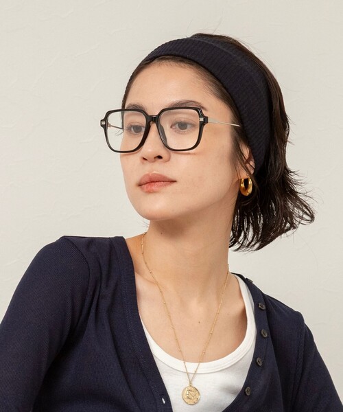 NOLLEY’S（ノーリーズ）の「【MAQWEL/マクウェル】スクエアフレームグラス（メガネ・レディース・ベージュ/ブラック・FREE）」の9枚目の写真