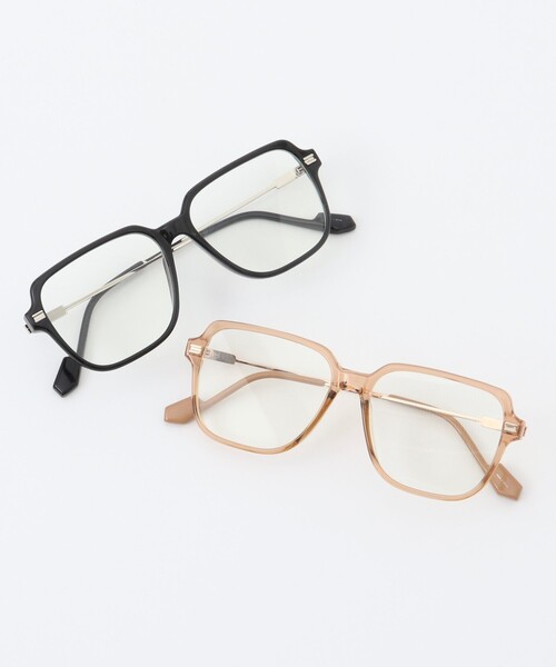NOLLEY’S（ノーリーズ）の「【MAQWEL/マクウェル】スクエアフレームグラス（メガネ・レディース・ベージュ/ブラック・FREE）」の4枚目の写真