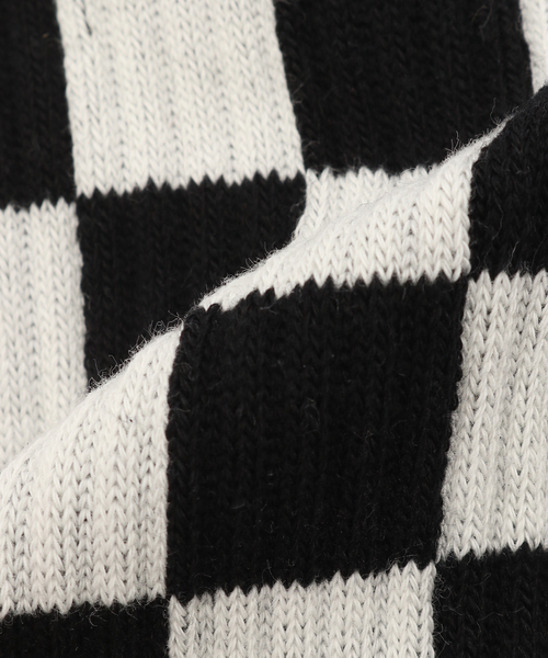 JOURNAL STANDARD relume（ジャーナルスタンダード　レリューム）の「チェッカーフラッグ ソックス（ソックス/靴下・メンズ・イエロー/パープル/ブラックミックス/サックスブルー/ブラック/ライトグレー・FREE）」の10枚目の写真