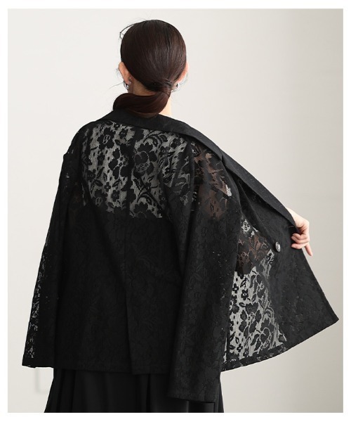 Sawa a la mode(サワアラモード)の「花柄クロシェレーステーラードジャケット(テーラードジャケット・レディース・アイボリー/ブラック・FREE)」の20枚目の写真
