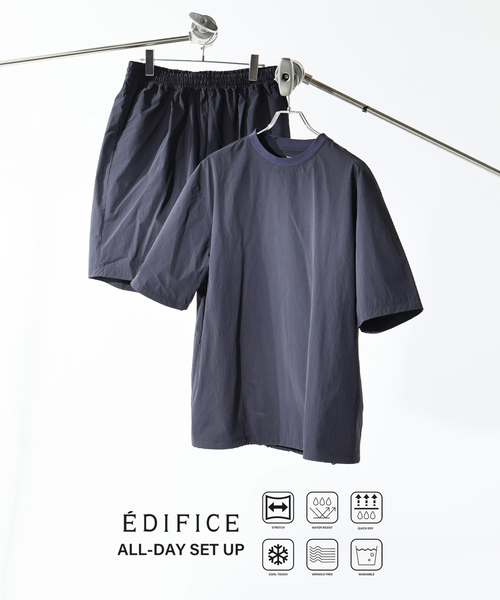EDIFICE(エディフィス)の「【EDIFICE ALL-DAY SETUPシリーズ】2点セット プルオーバー Tシャツ&ショーツ(シャツ/ブラウス・メンズ・ネイビー/ブラック/カーキ・SMALL/MEDIUM/LARGE)」の3枚目の写真