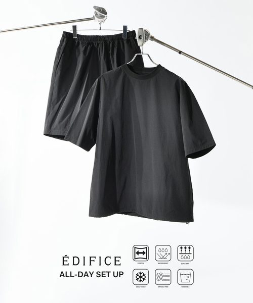 EDIFICE(エディフィス)の「【EDIFICE ALL-DAY SETUPシリーズ】2点セット プルオーバー Tシャツ&ショーツ(シャツ/ブラウス・メンズ・ネイビー/ブラック/カーキ・SMALL/MEDIUM/LARGE)」の1枚目の写真