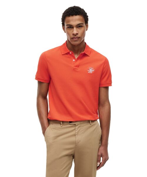 TOMMY HILFIGER（トミーヒルフィガー）の「AF TH SCRIPT REG POLO（ポロシャツ・メンズ・グリーン/ホワイト/オレンジ/マルチ/ブルー・MEDIUM/LARGE/X-LARGE/SMALL）」の5枚目の写真