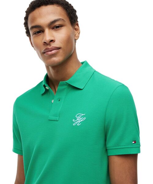 TOMMY HILFIGER（トミーヒルフィガー）の「AF TH SCRIPT REG POLO（ポロシャツ・メンズ・グリーン/ホワイト/オレンジ/マルチ/ブルー・MEDIUM/LARGE/X-LARGE/SMALL）」の6枚目の写真