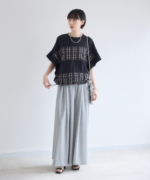 Paradise Picnic(パラダイスピクニック)の「オーガンジーチェック柄切替ブラウス(シャツ/ブラウス・レディース・ホワイト/カーキ/ブラック・FREE)」の16枚目の写真