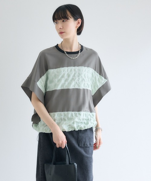 Paradise Picnic(パラダイスピクニック)の「オーガンジーチェック柄切替ブラウス(シャツ/ブラウス・レディース・ホワイト/カーキ/ブラック・FREE)」の20枚目の写真