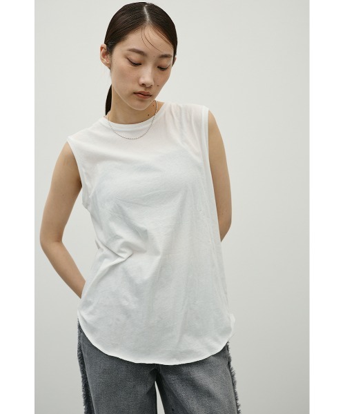 STYLEMIXER（スタイルミキサー）の「シアーバックシームタンク（タンクトップ・レディース・ブラック/ホワイト/ブラウン/パープル・FREE）」の5枚目の写真