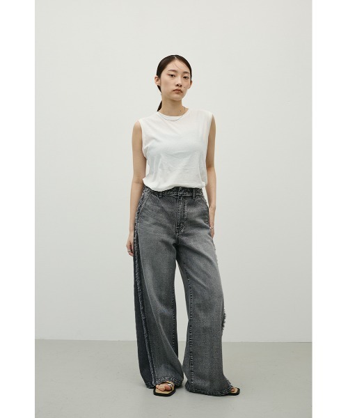 STYLEMIXER（スタイルミキサー）の「シアーバックシームタンク（タンクトップ・レディース・ブラック/ホワイト/ブラウン/パープル・FREE）」の6枚目の写真