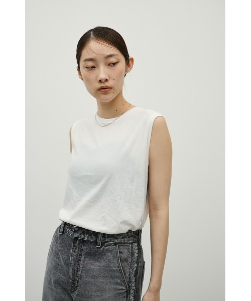 STYLEMIXER（スタイルミキサー）の「シアーバックシームタンク（タンクトップ・レディース・ブラック/ホワイト/ブラウン/パープル・FREE）」の7枚目の写真