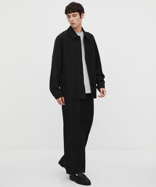 UNITED TOKYO（ユナイテッドトウキョウ）の「【数量限定残りわずか】VINTAGE SILK LINEN カバーオール（カバーオール・メンズ・グレイッシュベージュ/ブラック・1/2）」の3枚目の写真