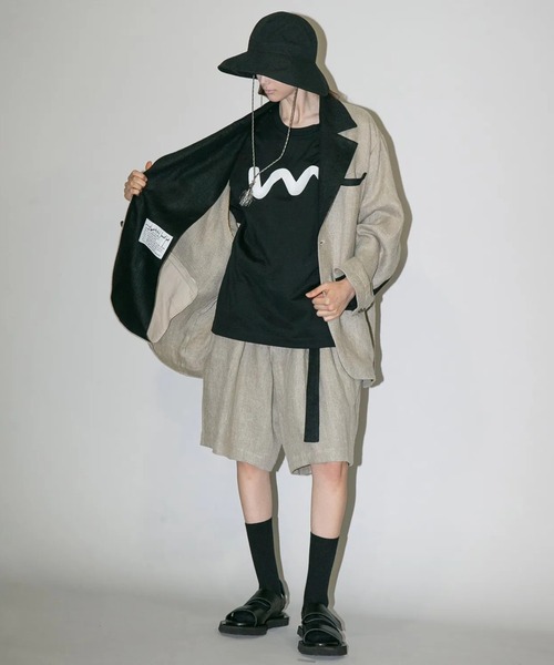 my beautiful landlet(マイビューティフルランドレット)の「【my beautiful landlet】 SUPIMA COTTON EMBROIDERY T-SHIRT(Tシャツ/カットソー・メンズ・チャコールグレー/ブラック/イエロー/オフホワイト・1/0)」の6枚目の写真