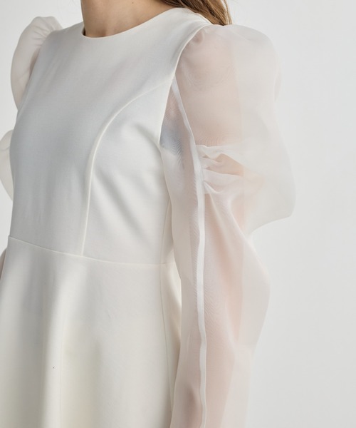 BIRTHDAY BASH（バースデイバッシュ）の「ORGANDY DOCKING TUNIC TOPS（ドッキングチュニックトップス）（シャツ/ブラウス・レディース・ブラック/ホワイト・FREE）」の10枚目の写真