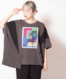 アシンメトリーグラフィックTシャツ
