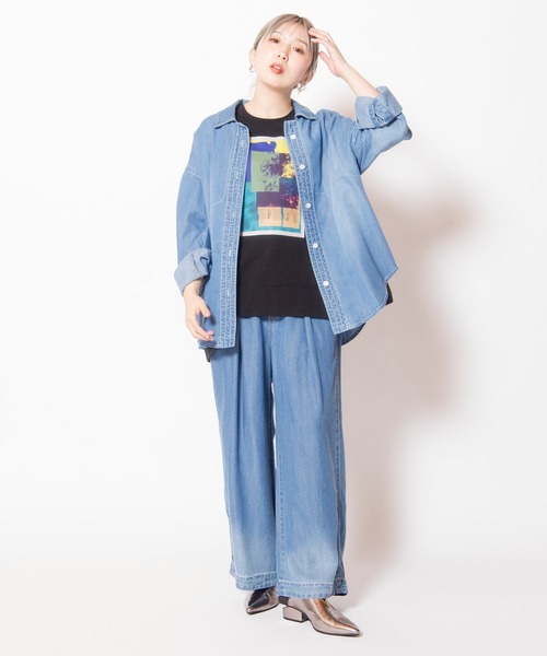 OSMOSIS(オズモーシス)の「アシンメトリーグラフィックTシャツ(Tシャツ/カットソー・レディース・ホワイト/チャコール/ブラック・ONE SIZE)」の9枚目の写真