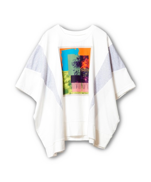 OSMOSIS(オズモーシス)の「アシンメトリーグラフィックTシャツ(Tシャツ/カットソー・レディース・ホワイト/チャコール/ブラック・ONE SIZE)」の6枚目の写真