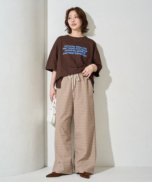 FREAK'S STORE(フリークスストア)の「限定展開 ポコポコ チェック イージー パンツ(その他パンツ・レディース・ベージュ/ネイビー/オフホワイト/ブラック・SMALL/MEDIUM)」の20枚目の写真