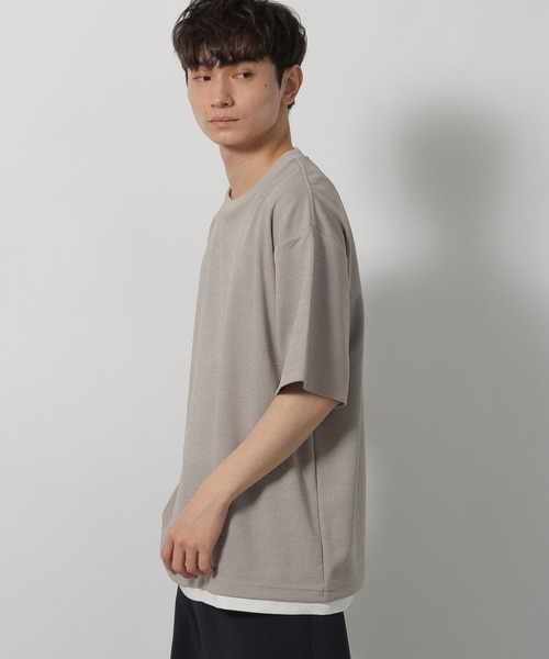 LAKOLE(ラコレ)の「ドビーストレッチレイヤードTシャツ / 662566(Tシャツ/カットソー・メンズ・ブラック/ライトグレー/ブルー・LARGE/MEDIUM/X-LARGE)」の6枚目の写真