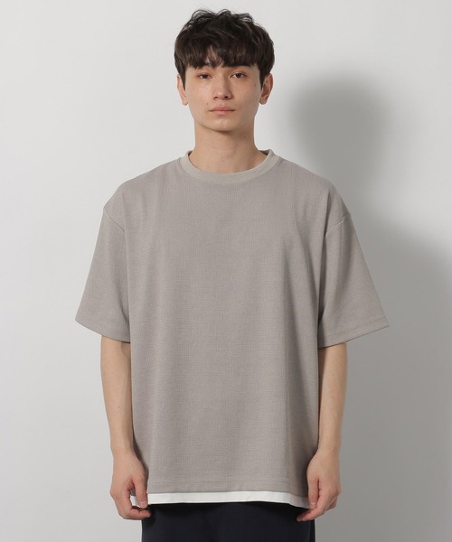 LAKOLE(ラコレ)の「ドビーストレッチレイヤードTシャツ / 662566(Tシャツ/カットソー・メンズ・ブラック/ライトグレー/ブルー・LARGE/MEDIUM/X-LARGE)」の10枚目の写真
