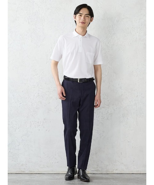 Perfect Suit FActory(パーフェクトスーツファクトリー)の「【膝あてメッシュ/高通気/清涼/ムレにくい】「羽衣を纏う」ビズスラックス グレンチェック ブルー(スラックス・メンズ・ブルー・73/94/76/79/82/85/88/91)」の4枚目の写真
