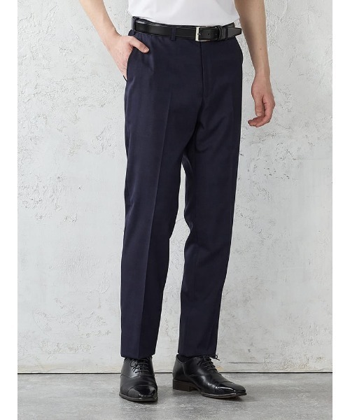 Perfect Suit FActory(パーフェクトスーツファクトリー)の「【膝あてメッシュ/高通気/清涼/ムレにくい】「羽衣を纏う」ビズスラックス グレンチェック ブルー(スラックス・メンズ・ブルー・73/94/76/79/82/85/88/91)」の5枚目の写真