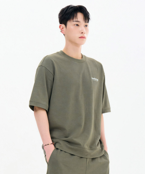CHASECULT(チェイスカルト)の「共用クーリングコットン半袖スウェットTシャツ-FBRU5811D0V(Tシャツ/カットソー・メンズ・カーキ・100/105/110/95)」の2枚目の写真