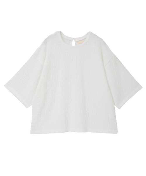 MELROSE claire(メルローズ クレール)の「【ふくれ地柄ドルマンカットプルオーバー】(Tシャツ/カットソー・レディース・オフホワイト/ブルー/チャコールグレー・FREE)」の6枚目の写真