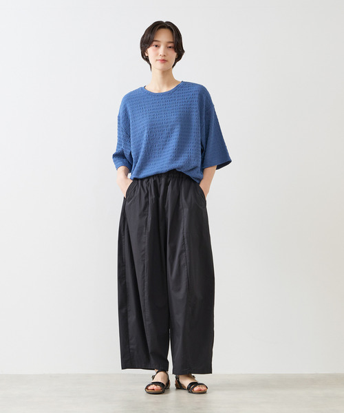 MELROSE claire(メルローズ クレール)の「【ふくれ地柄ドルマンカットプルオーバー】(Tシャツ/カットソー・レディース・オフホワイト/ブルー/チャコールグレー・FREE)」の7枚目の写真