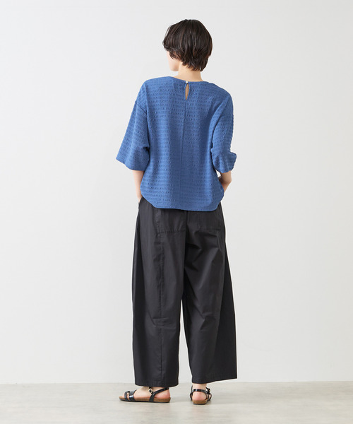MELROSE claire(メルローズ クレール)の「【ふくれ地柄ドルマンカットプルオーバー】(Tシャツ/カットソー・レディース・オフホワイト/ブルー/チャコールグレー・FREE)」の11枚目の写真