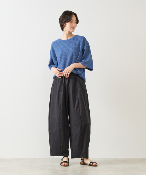 MELROSE claire(メルローズ クレール)の「【ふくれ地柄ドルマンカットプルオーバー】(Tシャツ/カットソー・レディース・オフホワイト/ブルー/チャコールグレー・FREE)」の14枚目の写真