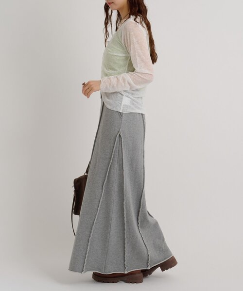 w closet(ダブルクローゼット)の「【5色展開】なみなみシアーカーデ(カーディガン/ボレロ・レディース・ピンク/グリーン/オフホワイト/ブルー/ブラック・FREE)」の13枚目の写真
