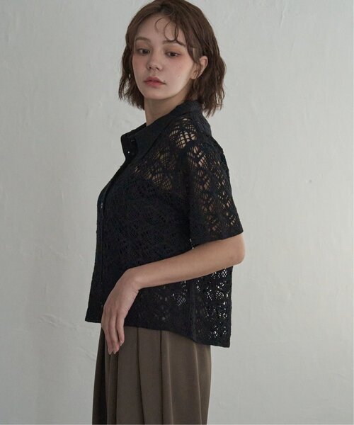 notch.(ノッチ)の「クロシェ編みニットポロ(ニット/セーター・レディース・ブラック/アイボリー・M)」の18枚目の写真