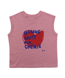 ボネットハート 袖なしTシャツ-グレイッシュピンク(Bonnet Sleeveless T grayish pink)