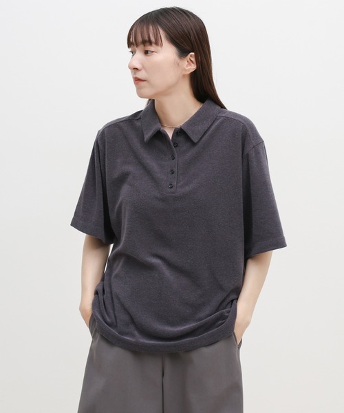 Basic pile polo T‑shirt