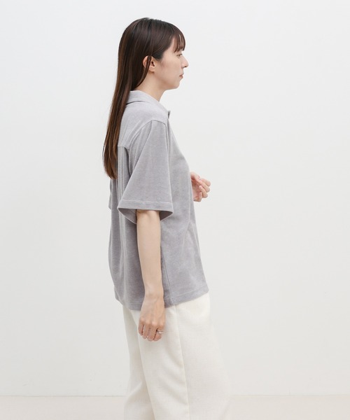 select MOCA(セレクトモカ)の「ベーシックパイルポロTシャツ(ポロシャツ・レディース・ライトグレー/グレイッシュベージュ/チャコール・FREE)」の8枚目の写真