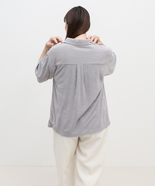 select MOCA(セレクトモカ)の「ベーシックパイルポロTシャツ(ポロシャツ・レディース・ライトグレー/グレイッシュベージュ/チャコール・FREE)」の9枚目の写真
