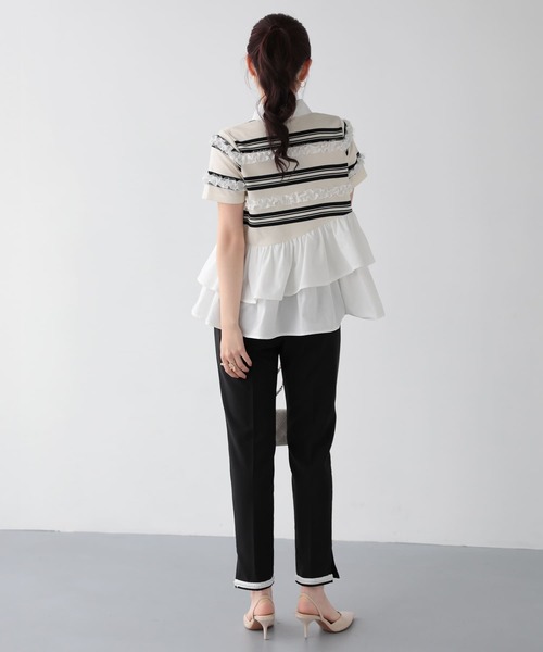 Fit more(フィットモア)の「パールテープリボンテーパードパンツ(その他パンツ・レディース・イエロー/ブラック/ミント・S/PS/M)」の10枚目の写真