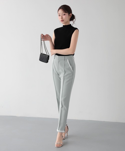 Fit more(フィットモア)の「パールテープリボンテーパードパンツ(その他パンツ・レディース・イエロー/ブラック/ミント・S/PS/M)」の13枚目の写真
