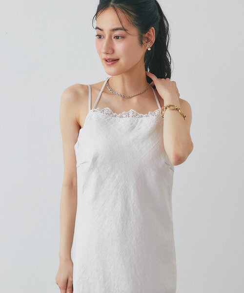 ラブティックボンボン　サテンレース　キャミワンピース　ワンピース La boutique BonBon（ラブティックボンボン）の「【大人っぽワンピ