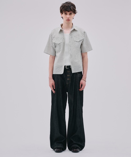 Regen Glanz(レーゲングランツ)の「modern western seersucker short sleeve shirt / モダンウエスタンシアサッカーショートスリーブシャツ(シャツ/ブラウス・メンズ・ライトホワイト/ネイビー・SMALL/MEDIUM/LARGE)」の18枚目の写真