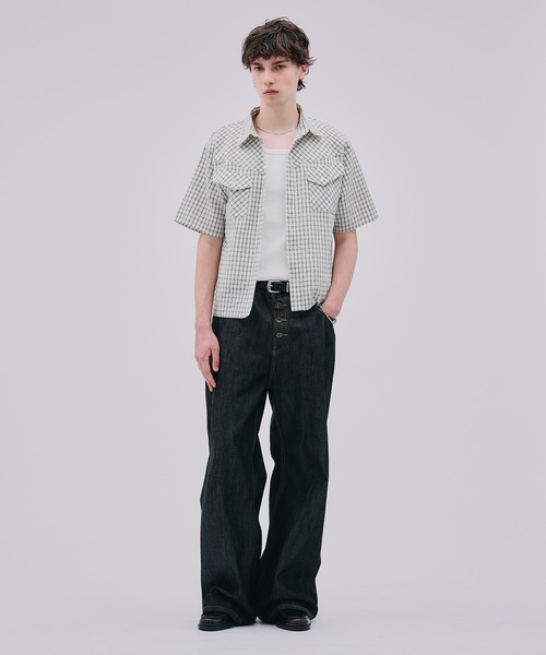 Regen Glanz(レーゲングランツ)の「modern western seersucker short sleeve shirt / モダンウエスタンシアサッカーショートスリーブシャツ(シャツ/ブラウス・メンズ・ライトホワイト/ネイビー・SMALL/MEDIUM/LARGE)」の16枚目の写真