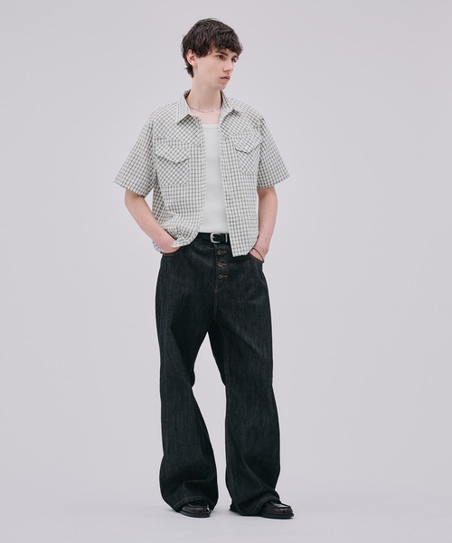 Regen Glanz(レーゲングランツ)の「modern western seersucker short sleeve shirt / モダンウエスタンシアサッカーショートスリーブシャツ(シャツ/ブラウス・メンズ・ライトホワイト/ネイビー・SMALL/MEDIUM/LARGE)」の15枚目の写真