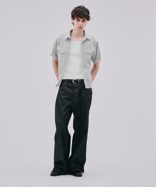 Regen Glanz(レーゲングランツ)の「modern western seersucker short sleeve shirt / モダンウエスタンシアサッカーショートスリーブシャツ(シャツ/ブラウス・メンズ・ライトホワイト/ネイビー・SMALL/MEDIUM/LARGE)」の11枚目の写真